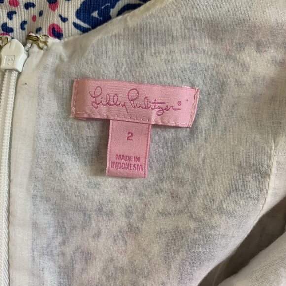 Lilly Pulitzer Delia Indigo Star Crush Print Vintage Dobby Shift Dress 2 - Picture 4 of 6